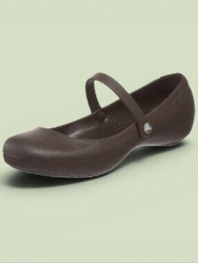 CROCS Women's Brown Mary Jane Flat